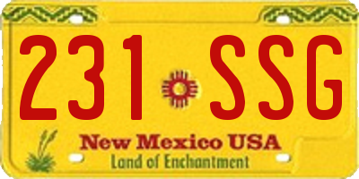 NM license plate 231SSG