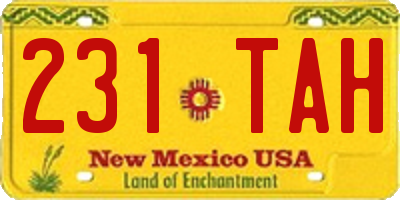 NM license plate 231TAH