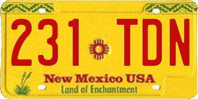 NM license plate 231TDN