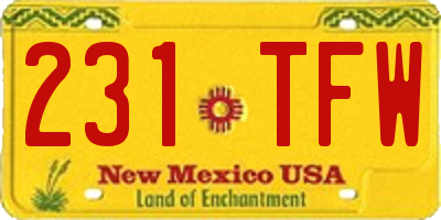 NM license plate 231TFW