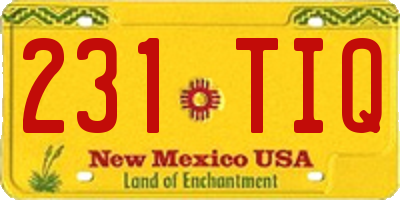 NM license plate 231TIQ