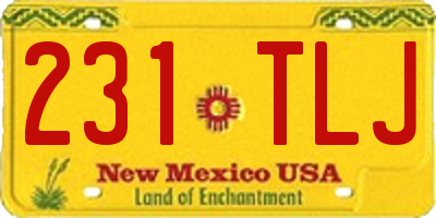 NM license plate 231TLJ