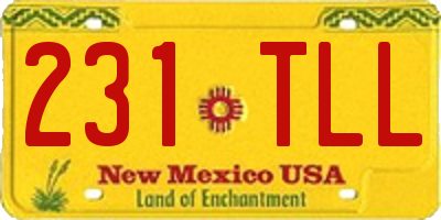 NM license plate 231TLL