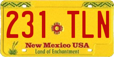 NM license plate 231TLN