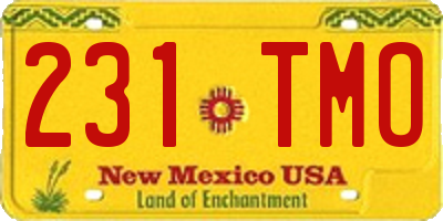 NM license plate 231TMO