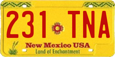 NM license plate 231TNA