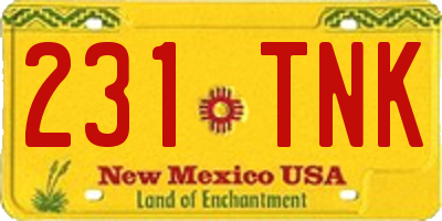 NM license plate 231TNK