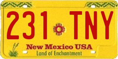 NM license plate 231TNY
