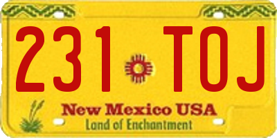 NM license plate 231TOJ