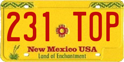 NM license plate 231TOP