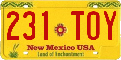 NM license plate 231TOY