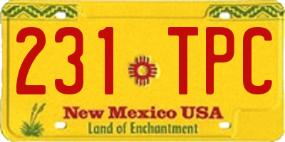 NM license plate 231TPC