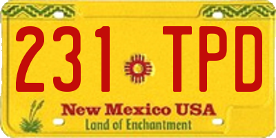 NM license plate 231TPD