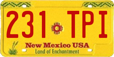 NM license plate 231TPI