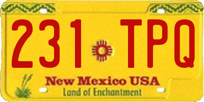 NM license plate 231TPQ