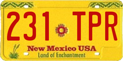 NM license plate 231TPR