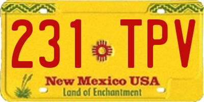 NM license plate 231TPV