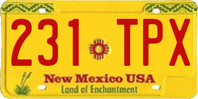 NM license plate 231TPX