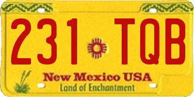 NM license plate 231TQB