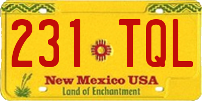 NM license plate 231TQL
