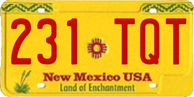 NM license plate 231TQT