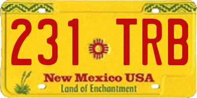 NM license plate 231TRB