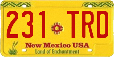 NM license plate 231TRD