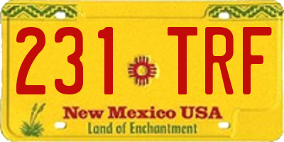 NM license plate 231TRF