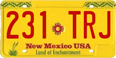 NM license plate 231TRJ