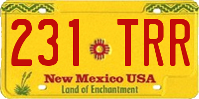 NM license plate 231TRR