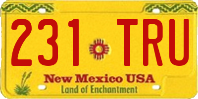 NM license plate 231TRU