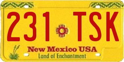 NM license plate 231TSK