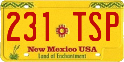 NM license plate 231TSP