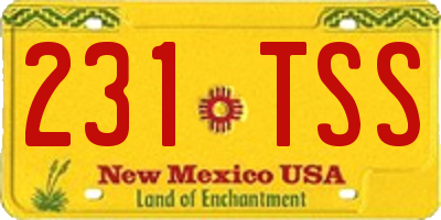 NM license plate 231TSS