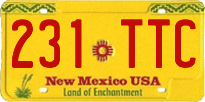 NM license plate 231TTC
