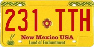 NM license plate 231TTH
