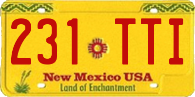 NM license plate 231TTI