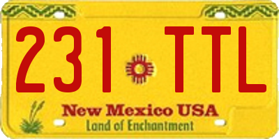 NM license plate 231TTL