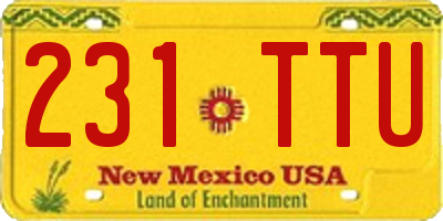 NM license plate 231TTU