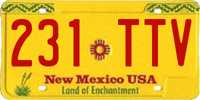 NM license plate 231TTV