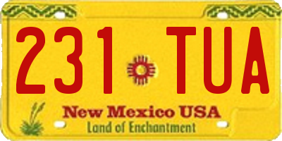 NM license plate 231TUA