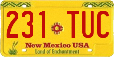NM license plate 231TUC
