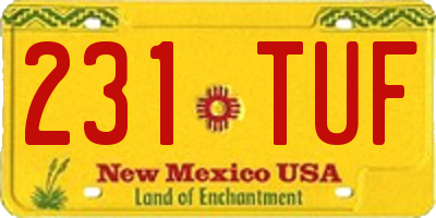 NM license plate 231TUF