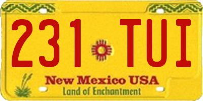 NM license plate 231TUI