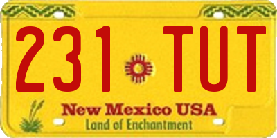 NM license plate 231TUT