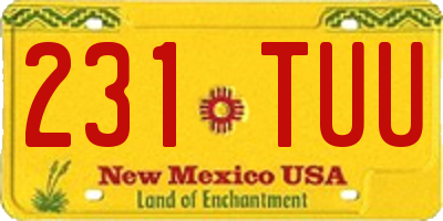 NM license plate 231TUU