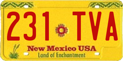 NM license plate 231TVA