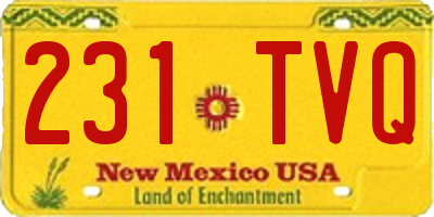 NM license plate 231TVQ