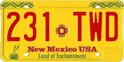 NM license plate 231TWD