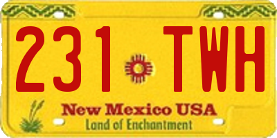 NM license plate 231TWH